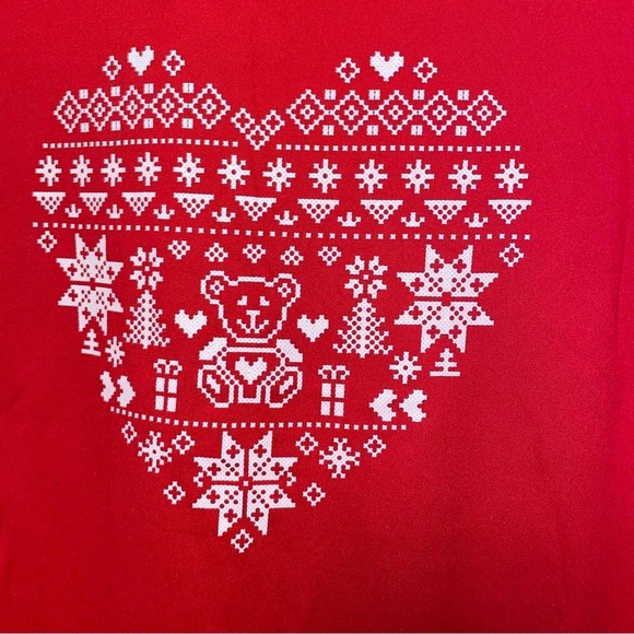 BearPaw 2-Piece Teddy Bear in Heart Pajama Set with Fleece Pants Size 2X - Picture 4 of 10